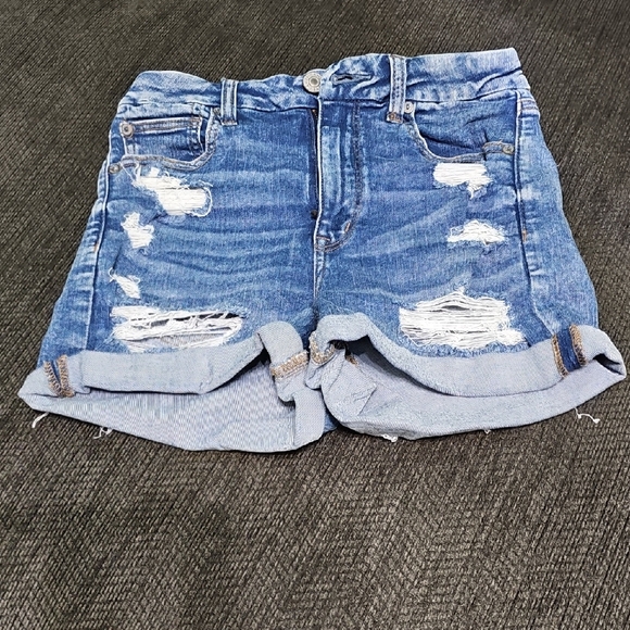 American Eagle Outfitters Pants - American Eagle Outfitters Blue Distressed Jean Shorts